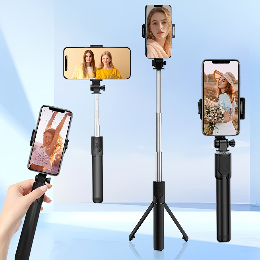 Durable Smartphone and Camera Tripod with Anti-Shake Selfie Stick for Indoor Outdoor Photography