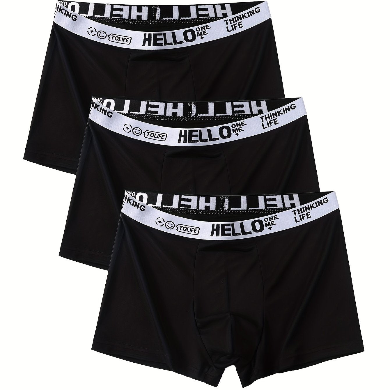 Men's Boxer Briefs Quick-Drying Breathable Polyester Spandex Solid Color Sports Trunks