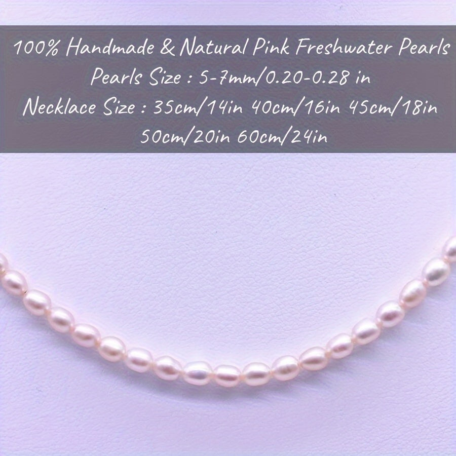 Pink Freshwater Pearl Necklace Vintage Vacation Style June Birthstone No Plating for Everyday and Special Occasions