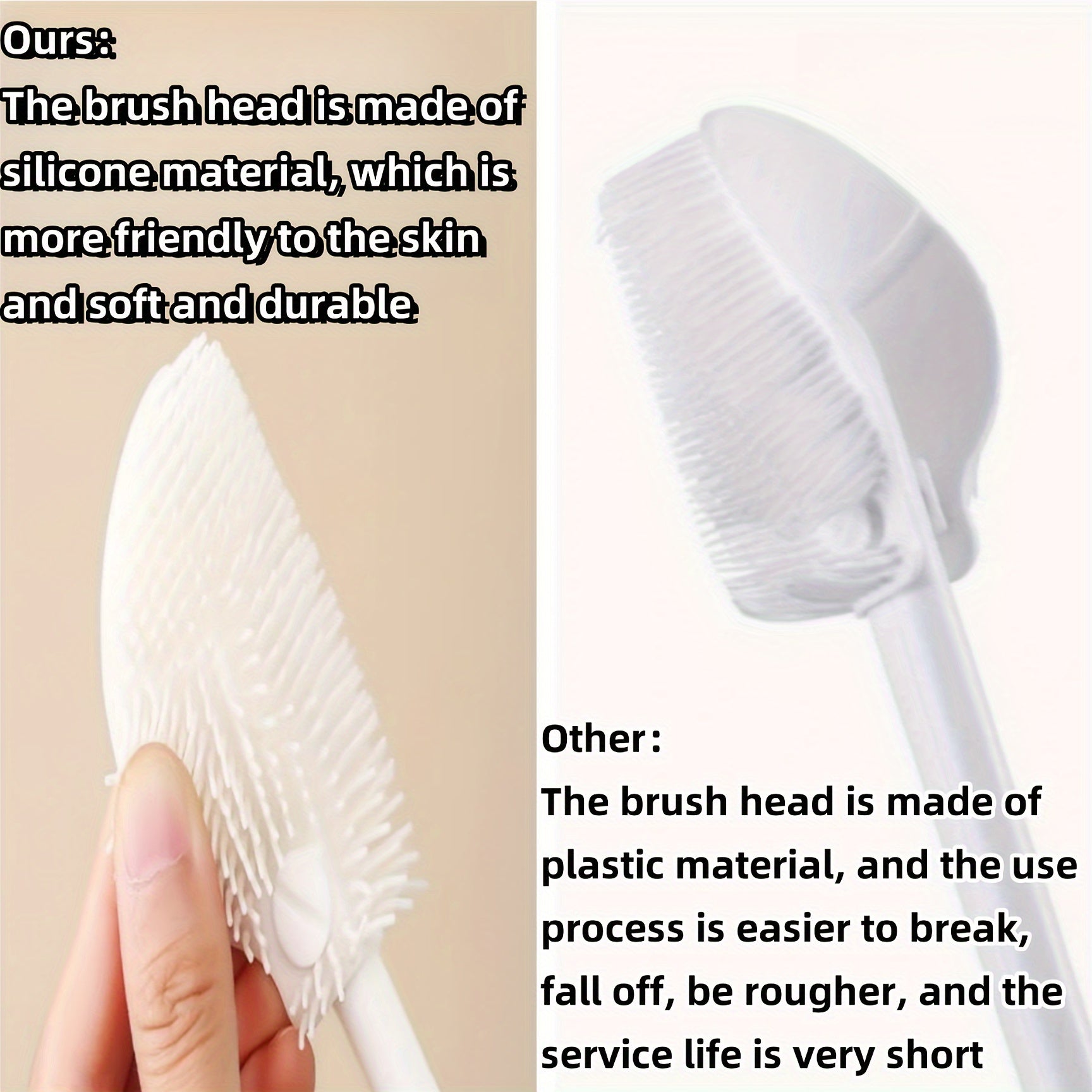 Silicone Bottle Brush With Foldable Head Long Handle Reusable Kitchen Cleaning