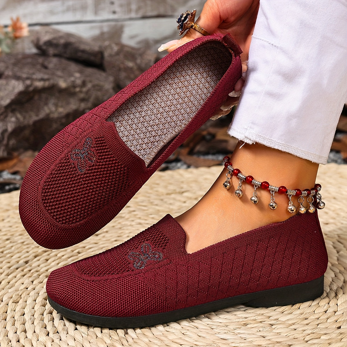 Women's Breathable Slip-On Casual Shoes Lightweight Non-Slip Butterfly in Multiple Colors