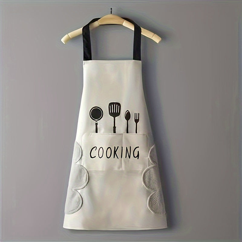 Delantal de poliéster impermeable para cocinar y tareas domésticas con diseño en la cintura