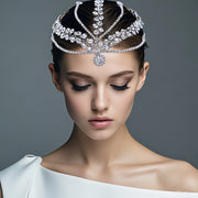Bridal Rhinestone Headband Beaded Floral Tiara Wedding Hair Accessory