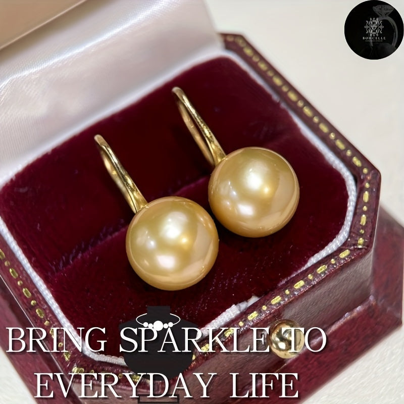 Sterling Silver Pearl Earrings in 18K Gold Plated with Japanese High Heels Design
