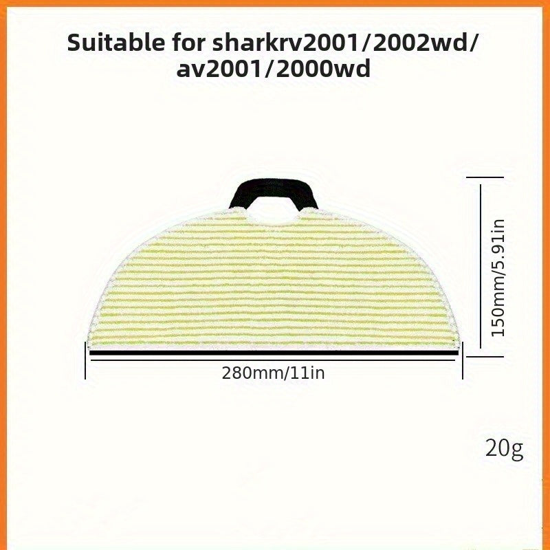 Replacement Mop Cloth for Robotic Vacuums Polyester Elastic Edges Yellow White Stripes Machine Washable