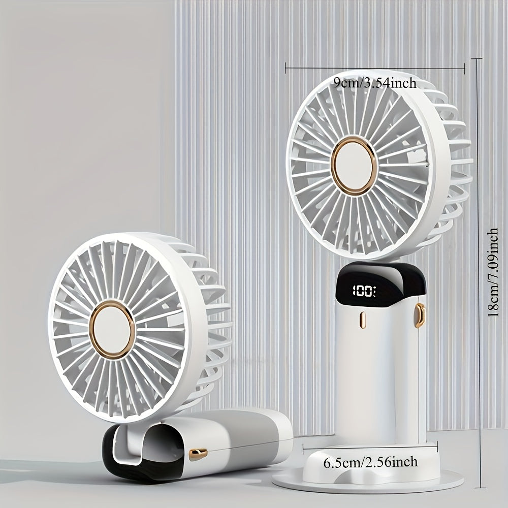 Mini Portable Cat Claw Fan with Phone Stand USB Rechargeable 5-Speed Foldable Desk Fan for Travel Camping Office Outdoor