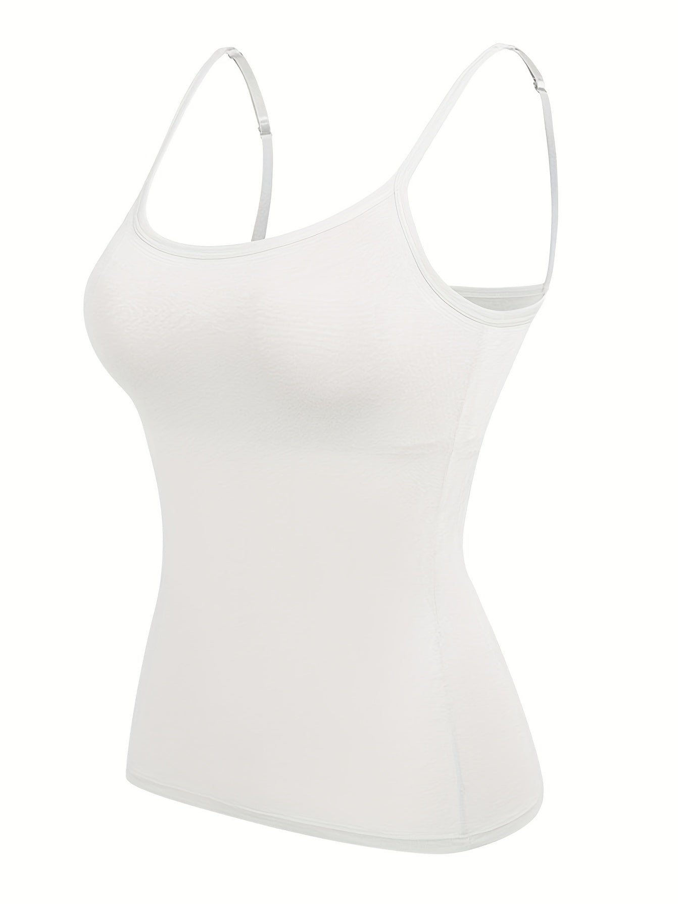 Plus-Size Women's Breathable Adjustable Strap Vest with Built-in Bra Pad