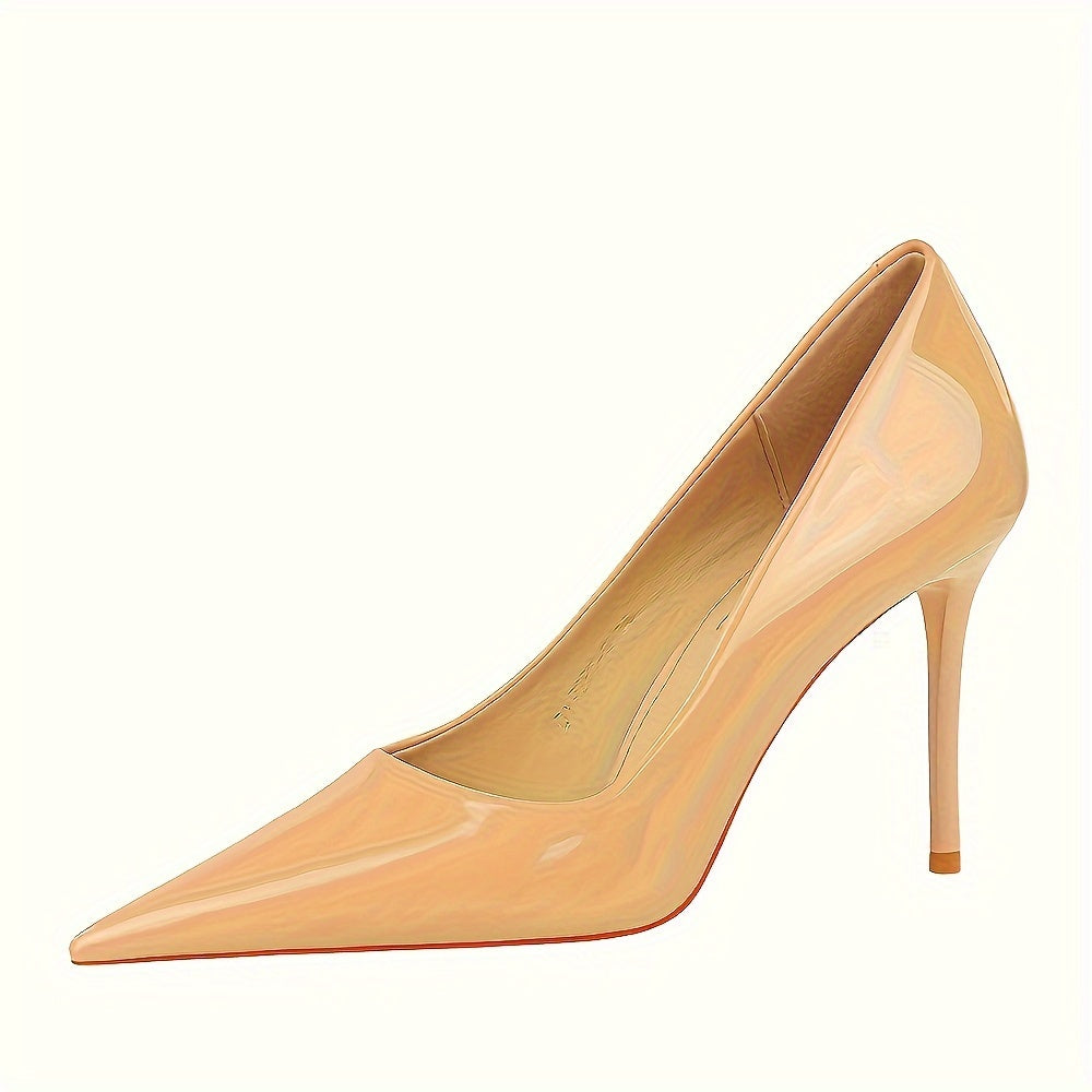 Women's Solid Color Stiletto Heels Pointed Toe Dress Pumps
