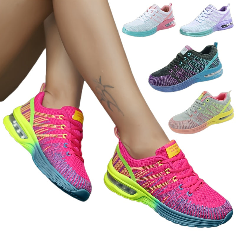 Women’s Breathable Knit Mesh Sneakers Lightweight Comfort Casual Low-Top