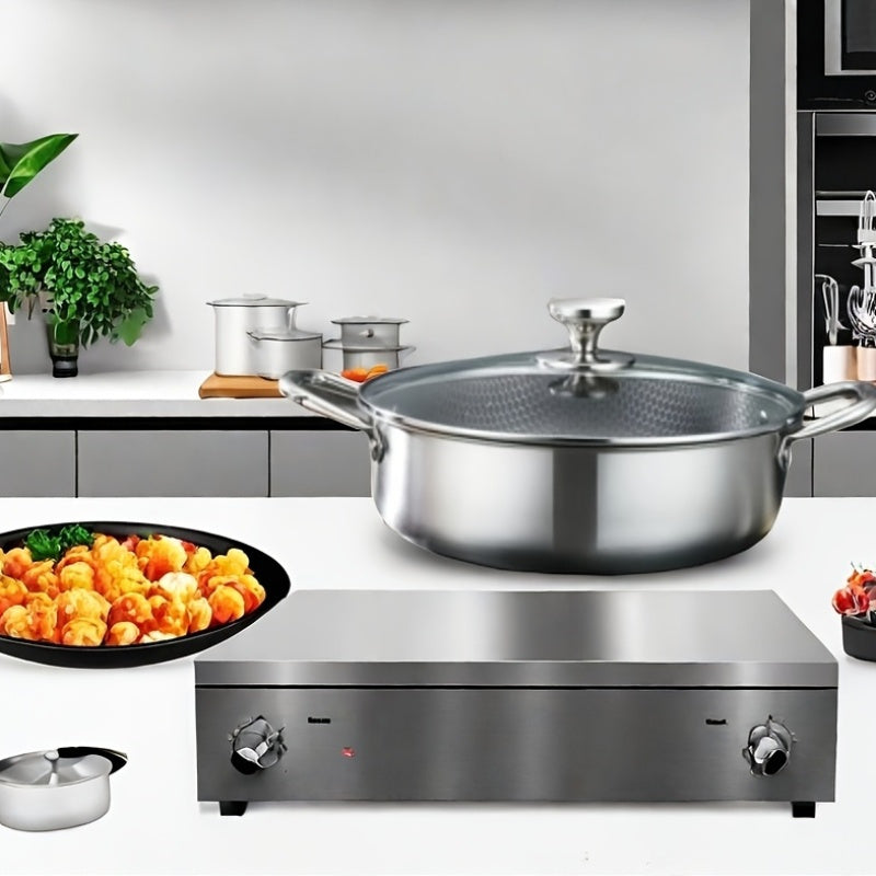 Set of 2-4 Stainless Steel Stock Pots with Non-Stick Coating and Steamer Insert