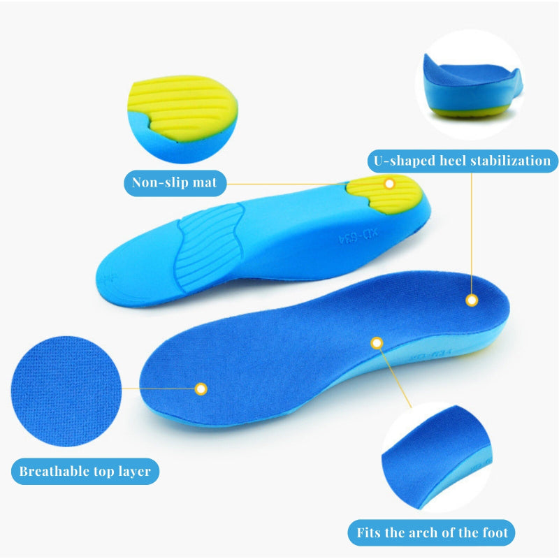 Children's Orthopedic Insoles Arch Support Shock Absorbing PU Flat Foot High Arch