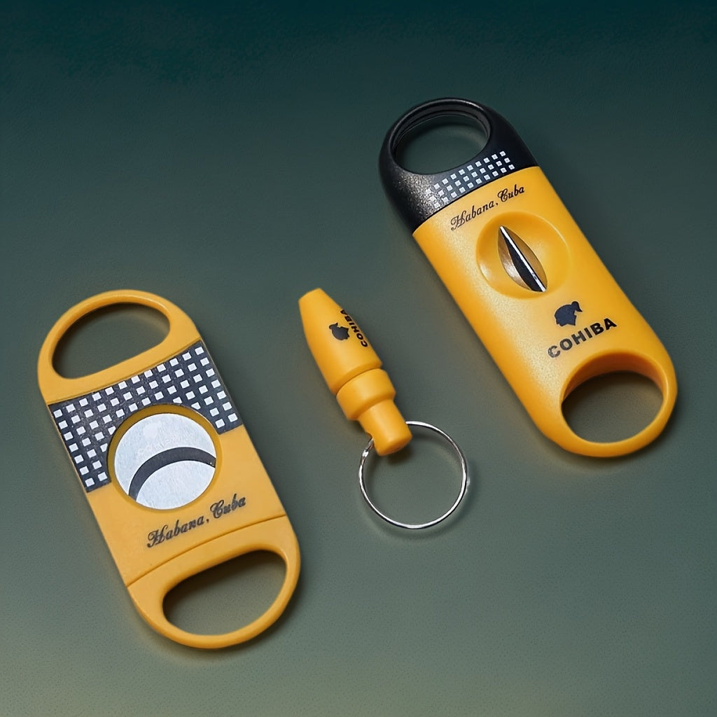 Cigar Scissors Set Stainless Steel Double-Edged Cutting Tool for Enthusiasts