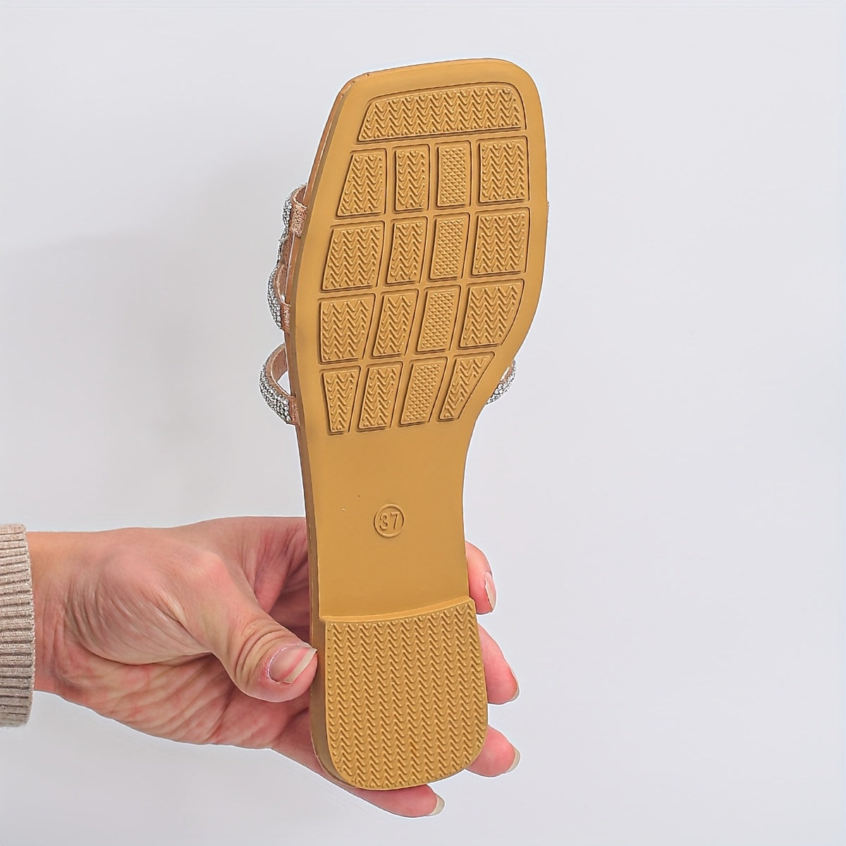 Женские шлепанцы с змеиной текстурой и стразами, открытые носки, плоская подошва, пляжная обувь