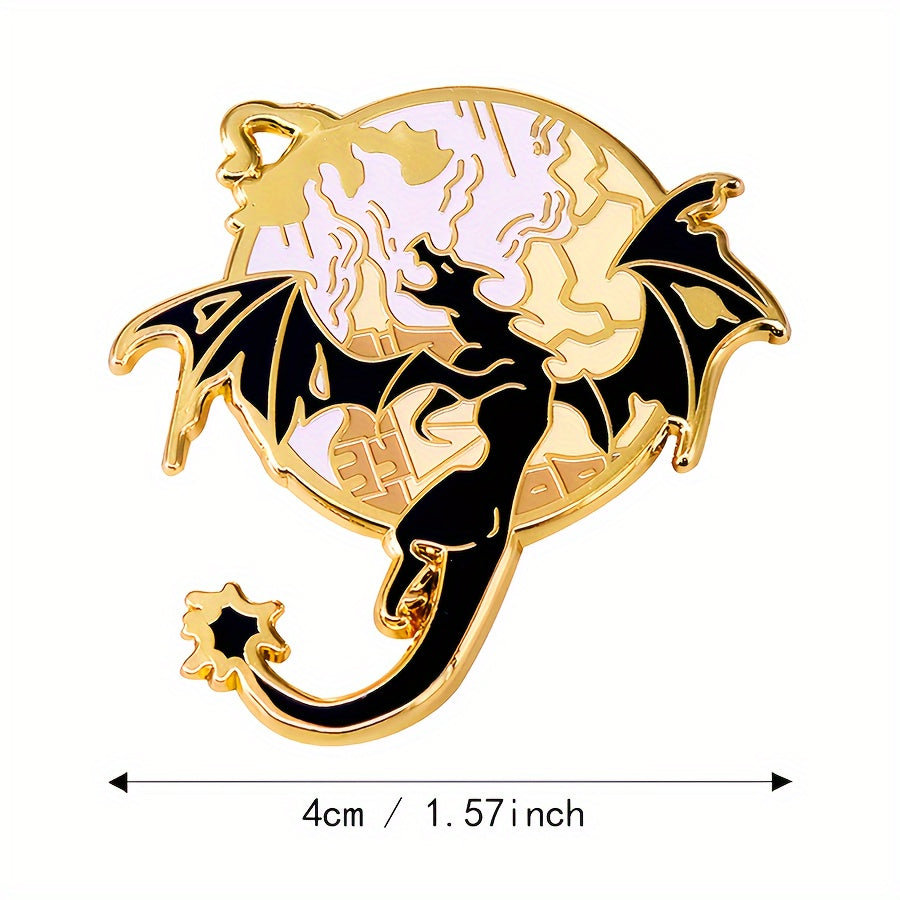 Enamel Pin Fourth Wing Dragon Design Cute Alloy Collar Pin for Jackets Bags Hats