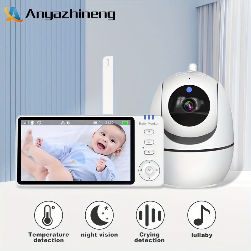 High-Definition Security Monitor with Night Vision Two-Way Audio Temperature Display Smartphone Compatible