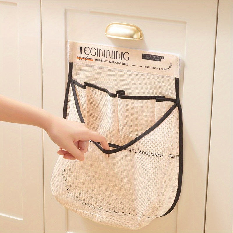 Wall-Mounted Mesh Storage Organizer for Kitchen Garbage Bags and Plastic Bags