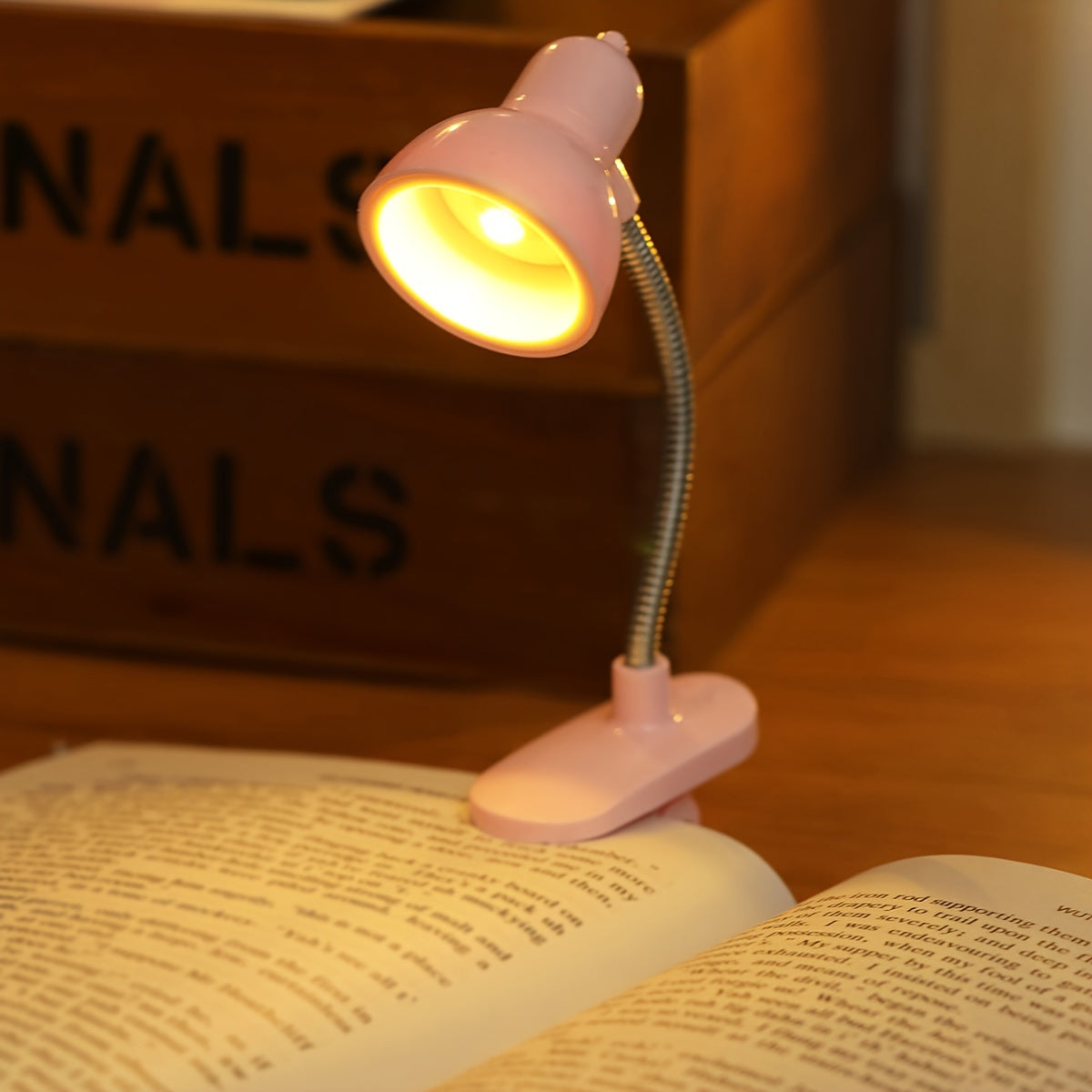 Mini Portable LED Book Light with Adjustable Arm Warm Light for Night Reading