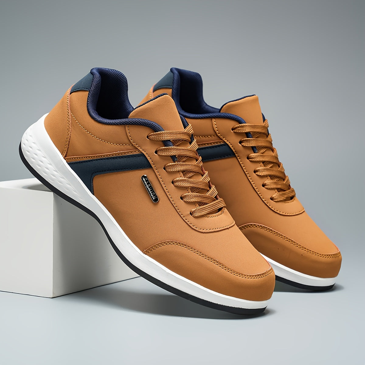 Мужские повседневные туфли на низком ходу, шнуровка, искусственная кожа, геометрический узор, деловой комфорт