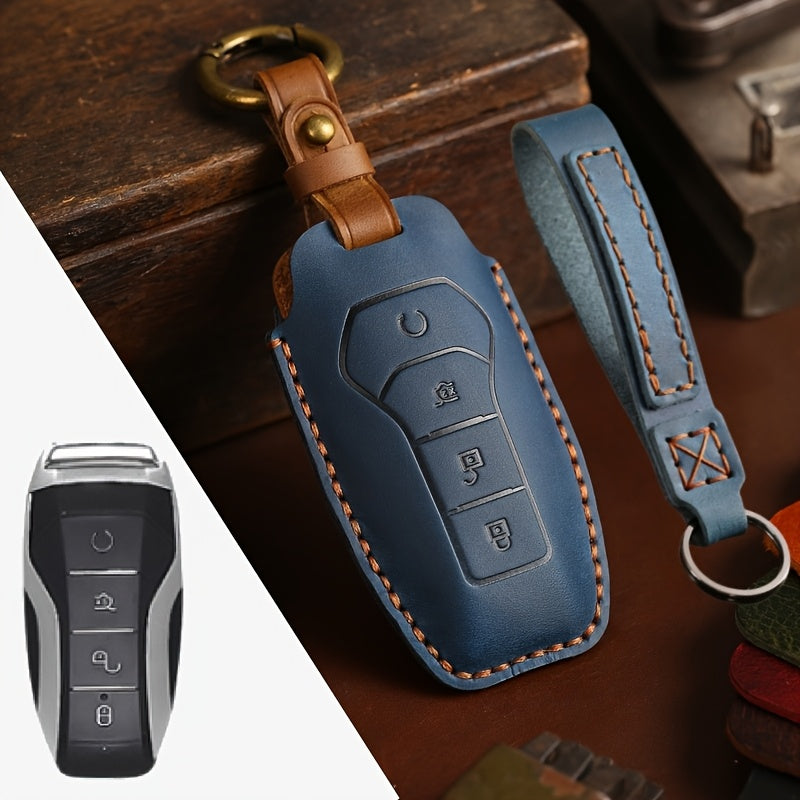 Unisex Leather Car Key Fob Cover Custom Fit Scratch-Resistant Protection
