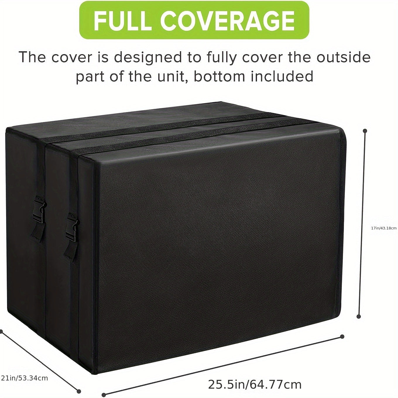 Крышка для наружного оконного кондиционера черного цвета, изготовлена из прочного поликарбонатного материала, водонепроницаемая и пыленепроницаемая, не требует электропитания - 17 Ш x 12 Г x 13 В