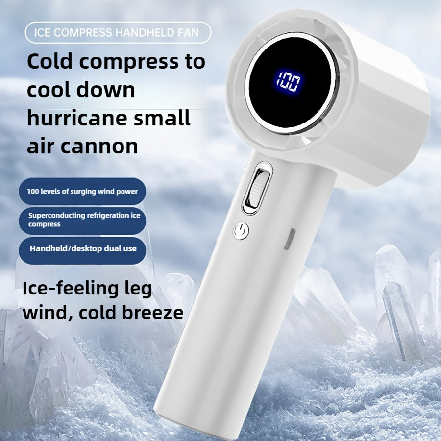 Mini Handheld Fan Portable USB Rechargeable 100 Speeds Turbo Cooling Summer