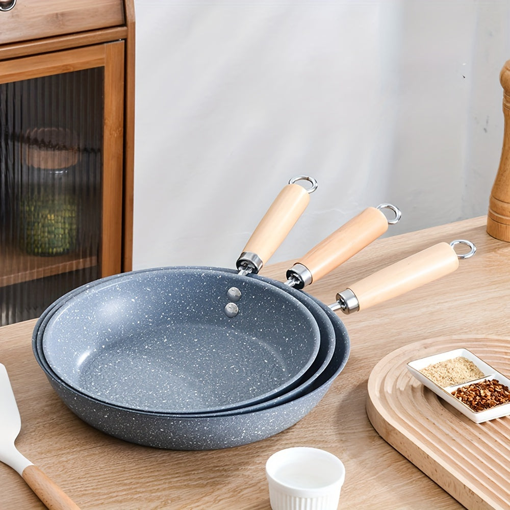 3 ta Yapon uslubidagi yopishmaydigan skiletlar to'plami, bolg'alanish bilan yakunlangan, issiqlikka chidamli, induksiya mos