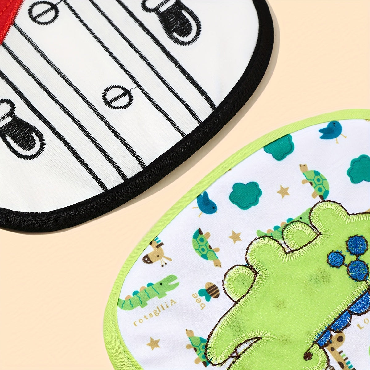 Baby Bibs Set Waterproof Cotton Cartoon Prints 3 or 5 Pieces for Newborn Infants
