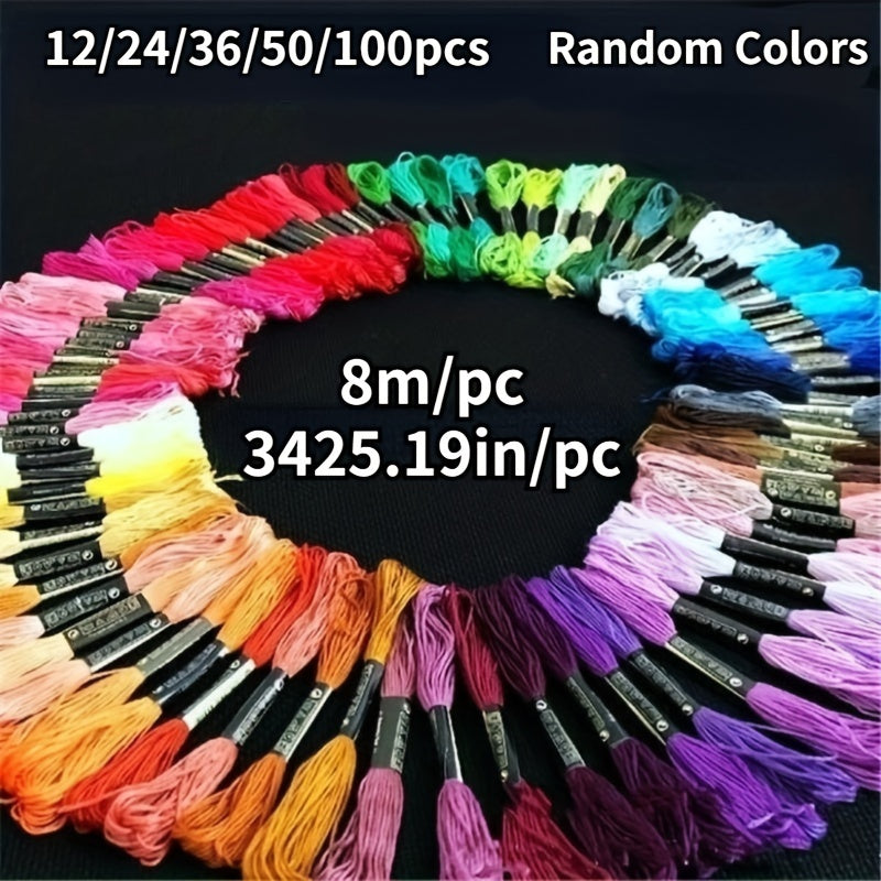 Cotton Embroidery Floss Multi-Color Thread for Cross Stitch Sewing Crafts Pack of 12 24 36 50 100