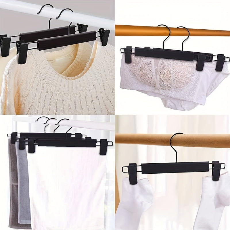 20-Pack Anti-Slip Plastic Pants Hangers with Rotatable Hook Space Saving