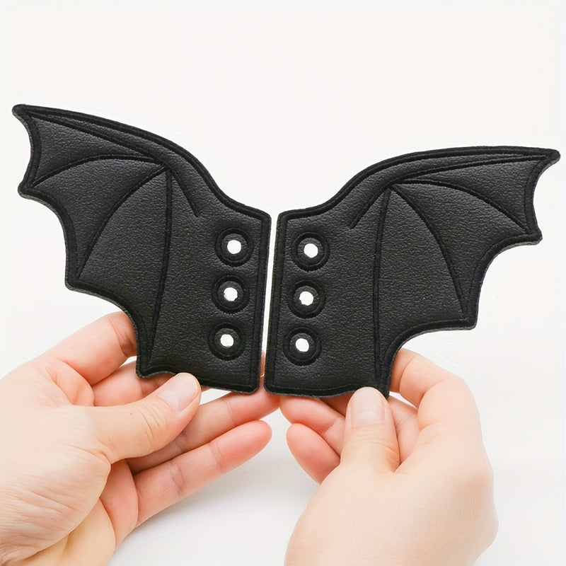 Unisex Leather Bat Wing Shoe Decorations Pair Costume Accessories