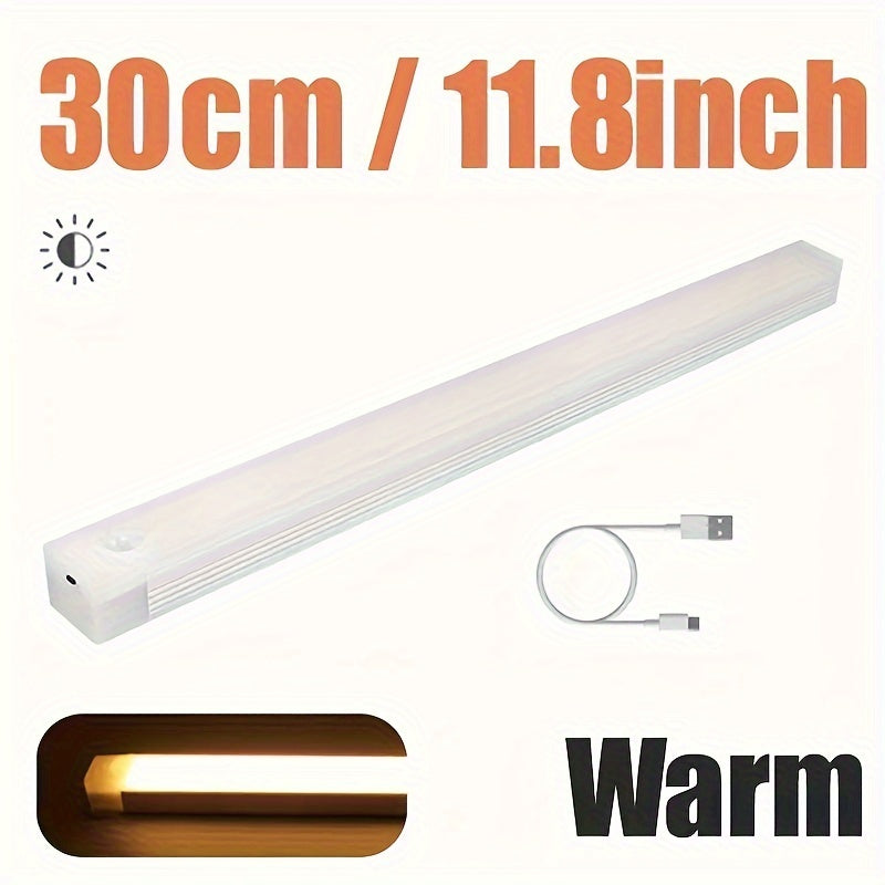 Rechargeable Magnetic LED Night Light with Motion Sensor for Kitchen Cabinets Hallways and Stairs