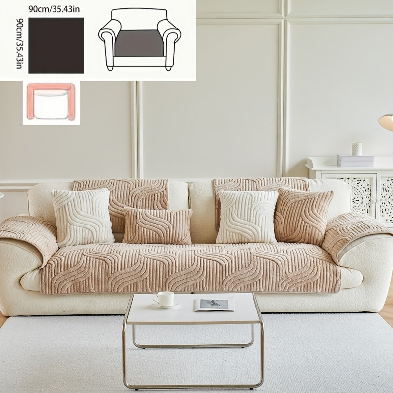 Klassik Stripe Divan qopqog'i, sirpanmaydigan, itga do'st polyester himoya, kreslo, divan, 3-4 o'rinli bo'lakli bo'lak