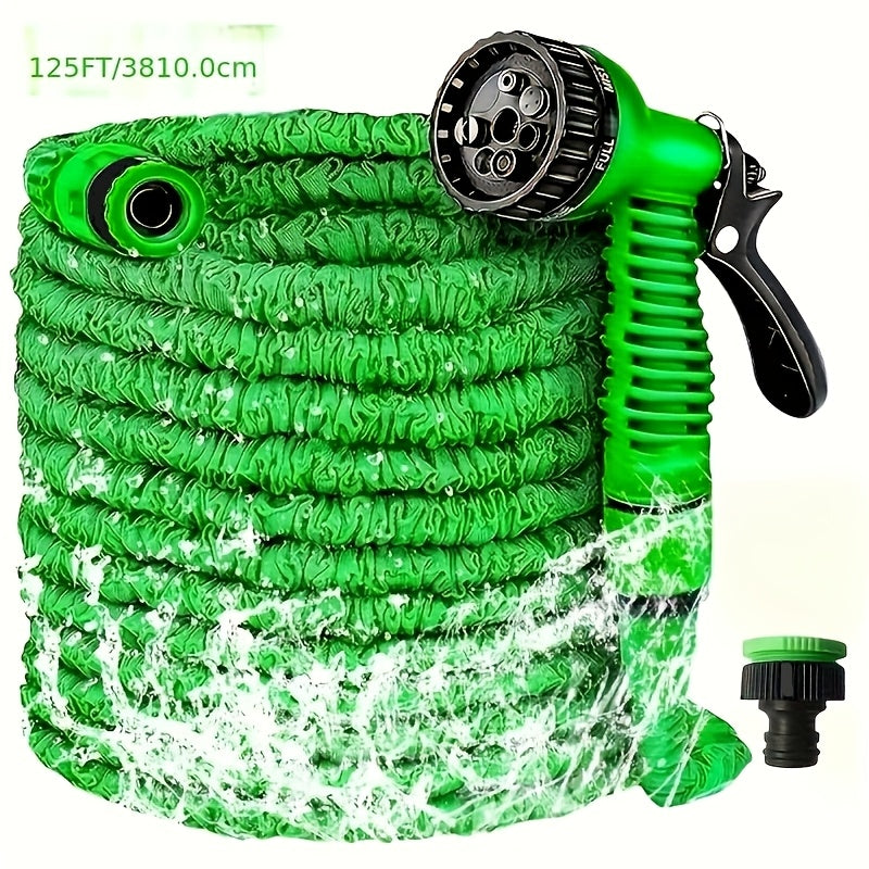 Expandable Green Garden Hose Set 22.86 30.48 38.1 Meters Flexible Retractable High-Pressure Nozzle Connectors