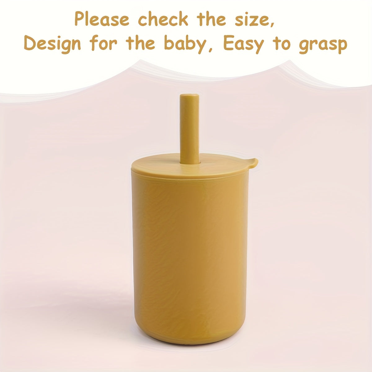 Yellow Silicone Sippy Cup with Straw BPA-Free Leakproof Reusable for Kids Hydration and Outdoor Activities