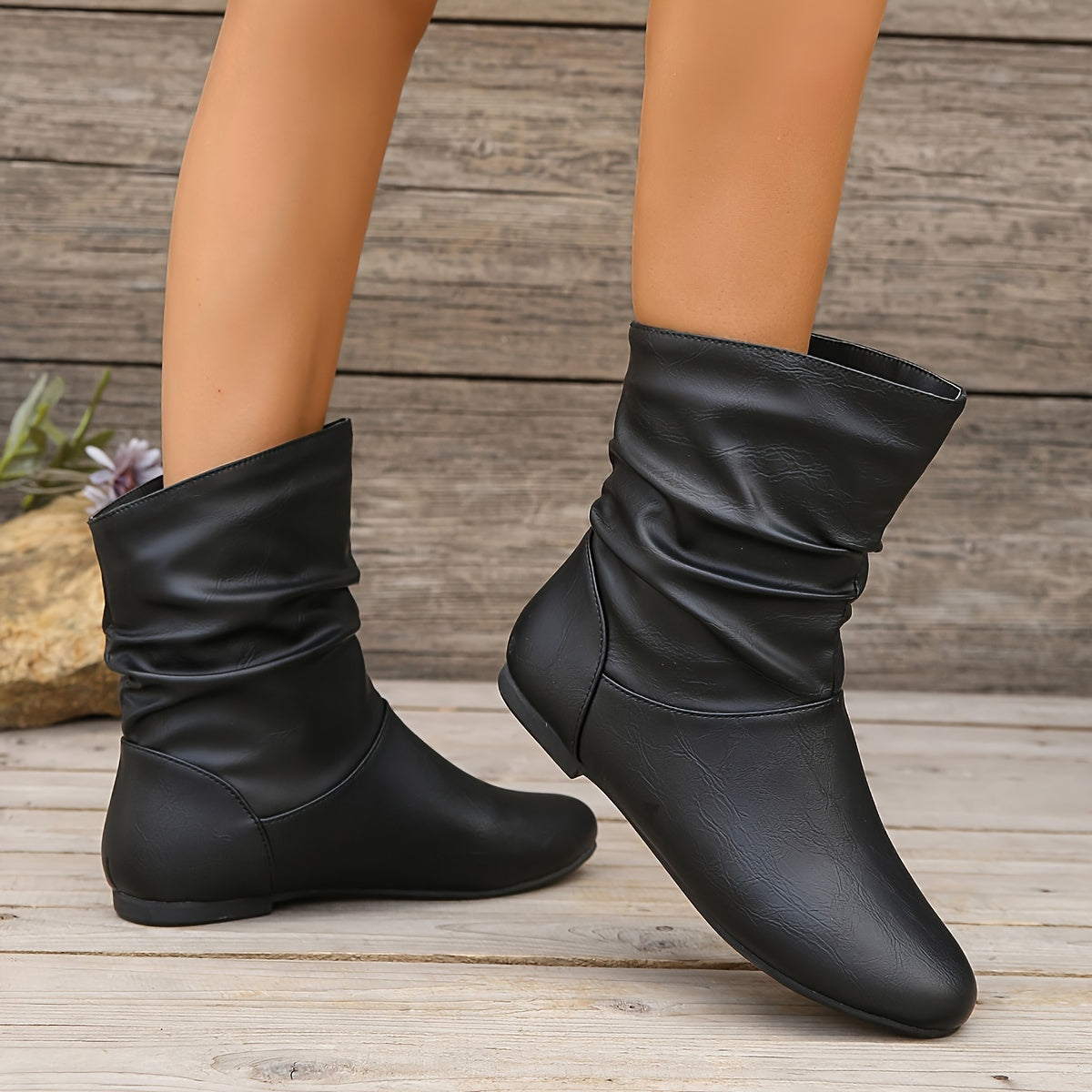 Women's Casual Low-Top Chunky Heel Lace-Up Ankle Boots