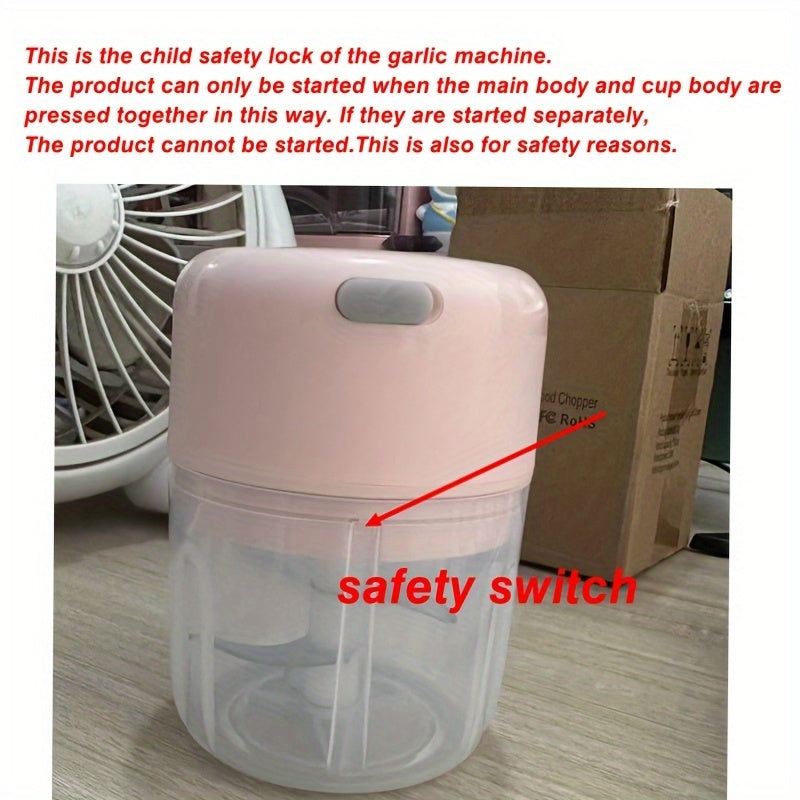 Electric Mini Food Chopper USB Rechargeable Battery for Garlic Vegetables Fruit Meat