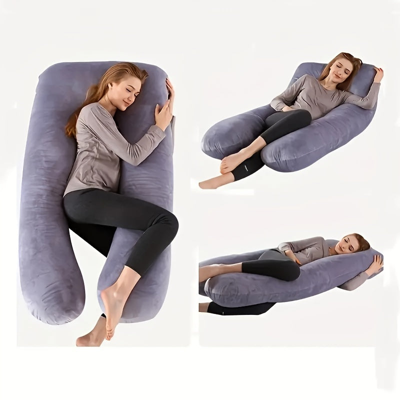 Ultra-Soft U-Shaped Maternity Pillow Full Body Support Removable Cover