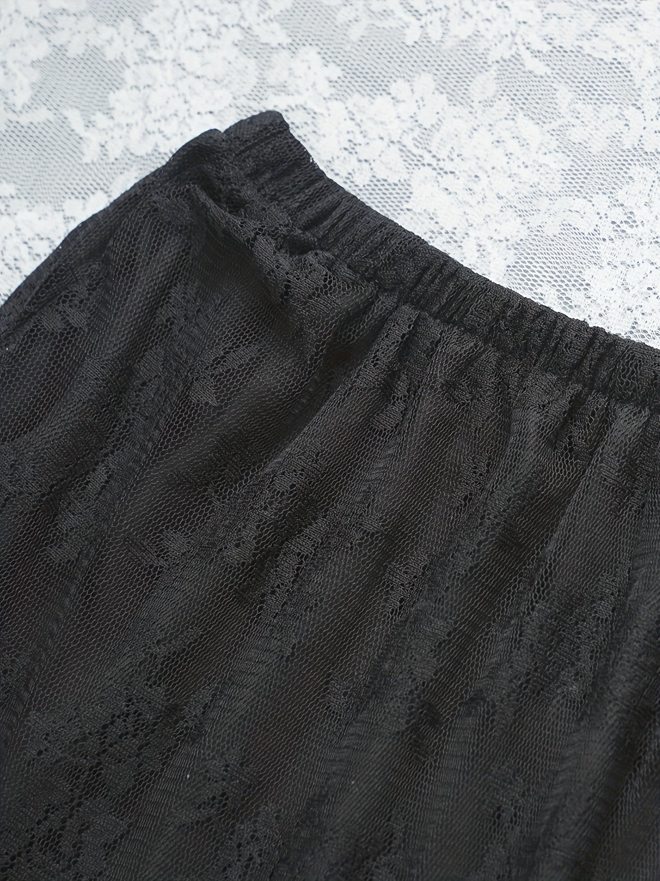 Plus Size Women's Lace Midi Dress Black Red Floral Lightweight Semi-Sheer Elegant Evening Formal