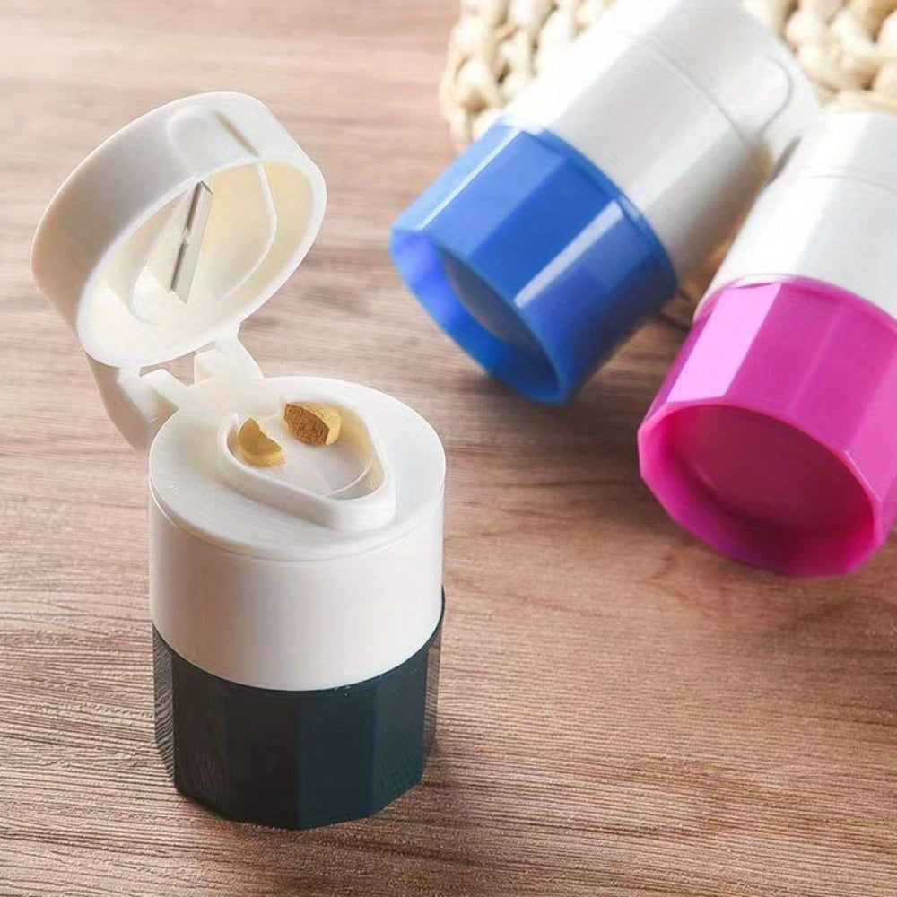 Portable Pill Cutter and Grinder with Storage Box Travel-Friendly Compact Design
