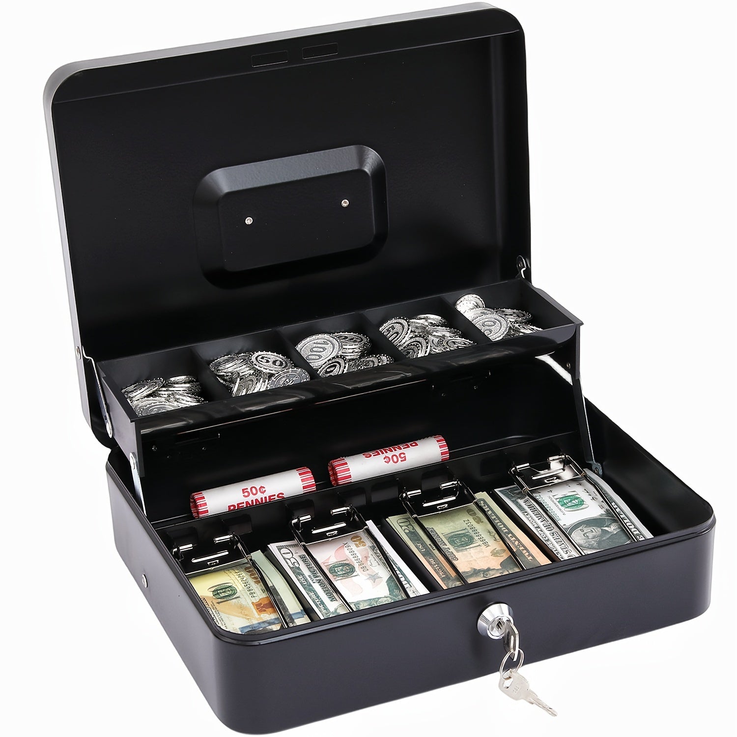 Iron Money Box with Lock for Cash Storage and Organization