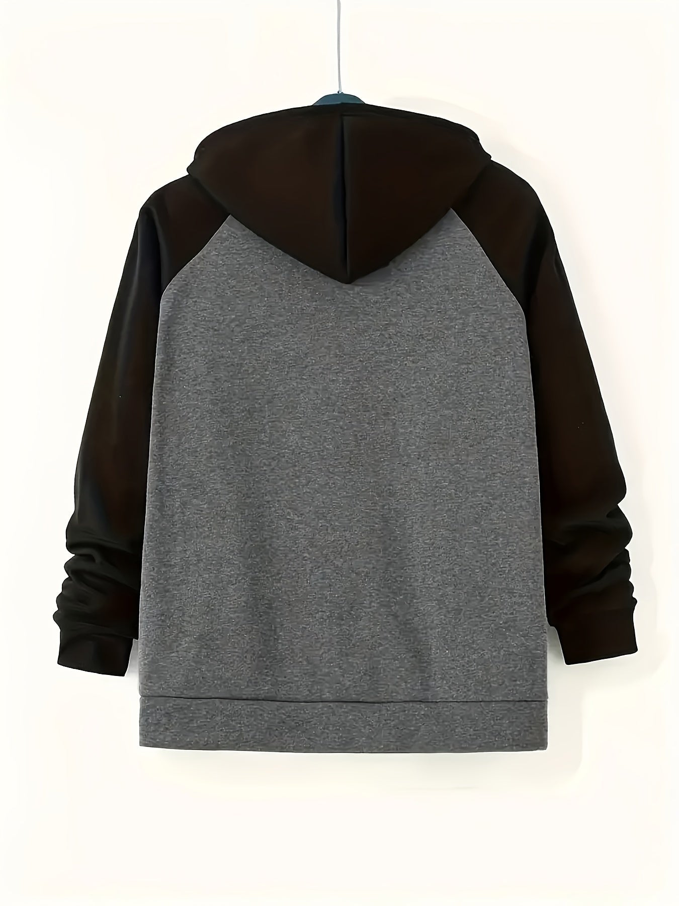 Erkaklar uchun Katta O'lchamdagi Rangli Blokli Xuddi - Tasodifiy va Sportiv Pullover, Kenguru Cho'ntagi bilan, Polyester Aralashmasi, Mashinada Yuvish mumkin, KATTA O'LCHAM