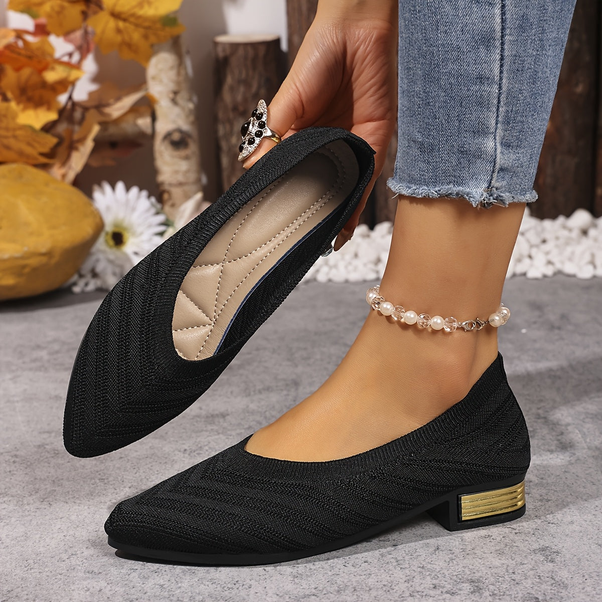 Women’s Embroidered Loafers Lightweight Breathable Fabric Shoes