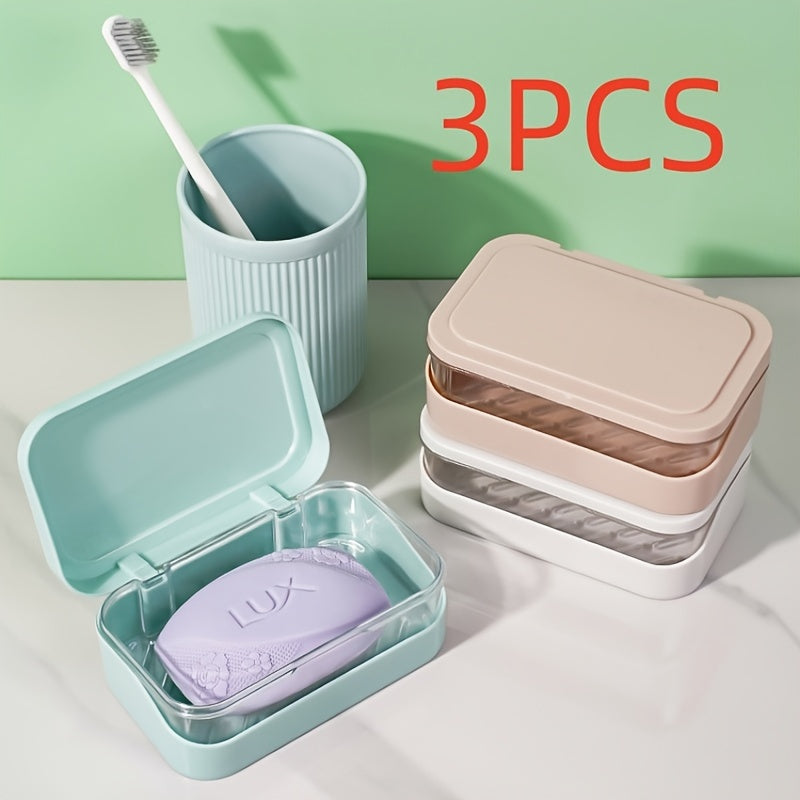 Dispensador de jabón con tapa de doble capa y vertido, para baño, cocina, viajes, fácil de limpiar