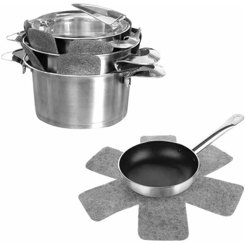 Set of 9 Non-Stick Plush Pads for Pots and Plates Kitchen Cookware Protectors