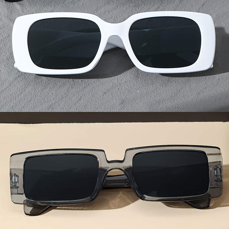 Men's Square Glasses with PC Frame and Clear Lenses for Casual and Travel Use