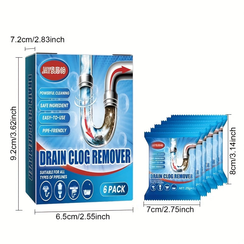 6 Pack Drain Cleaner Tablets for Clogs and Odor Removal in Kitchen and Bathroom Sinks