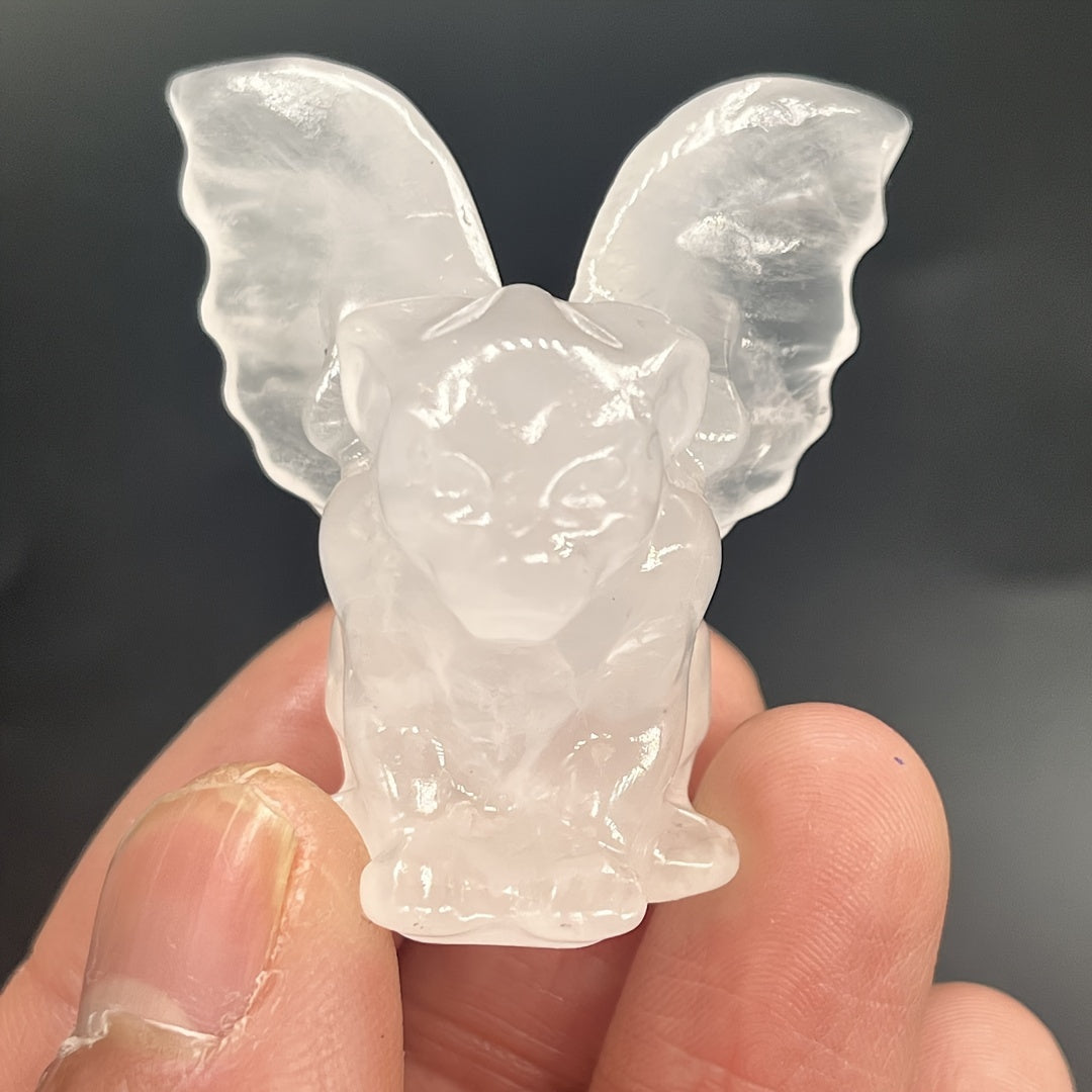 Uy bezaklari va ofis stol aksessuarlari uchun tabiiy kristall gargoyle haykali