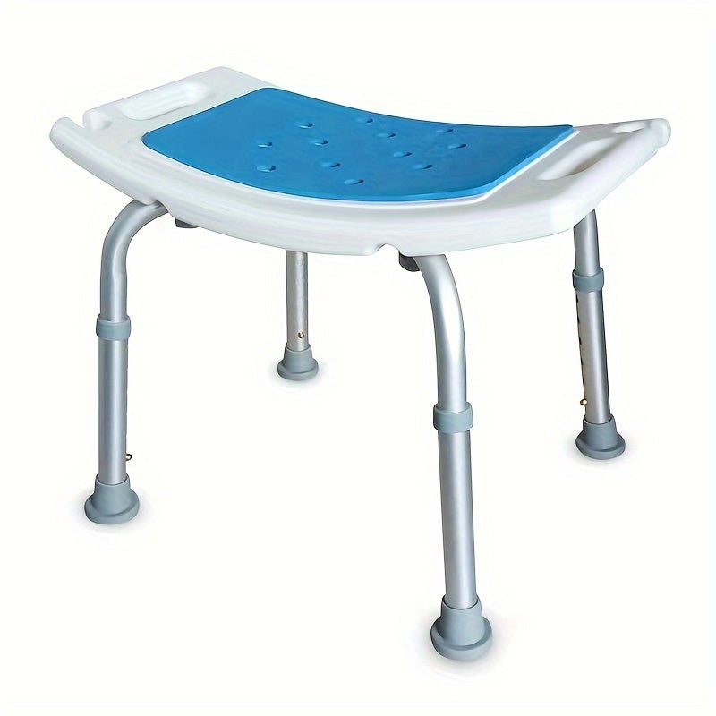 Adjustable Shower Chair for Seniors Disabled Non-Slip Feet Supports Up to 158kg