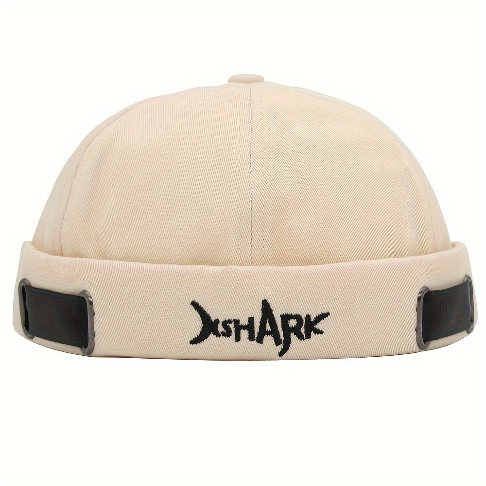 Gorros de algodón con bordado de letra Shark Unisex Streetwear Skullies