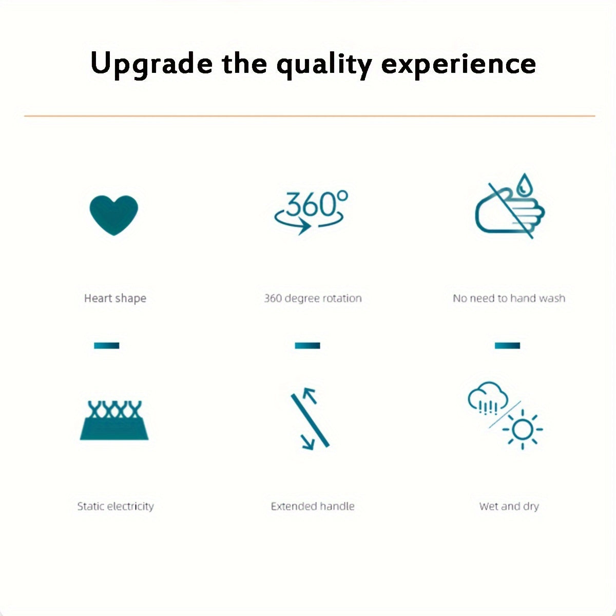 Uzaytiriladigan Squeegee bilan Qirqish va Mopp, Yurak shakli, Ko'p maqsadli tozalash asbobi